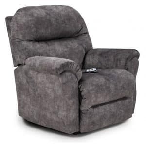 Bodie Recliner with Power recline in dark soft fabric