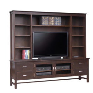modern solid wood canadian made brooklyn large display wall tv unit