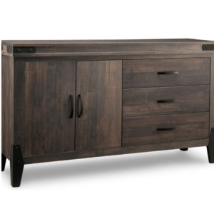 solid rustic wood chattanooga sideboard in off set layout