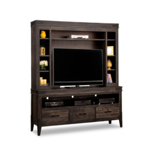 hand crafted in canada custom built chattanooga solid wood tv media wall unit