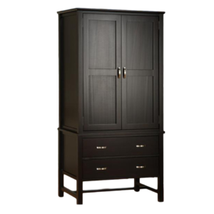 solid wood brooklyn clothing armoire with doors and hanging rod