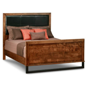 fabric panel headboard shown on the custom built cumberland king bed