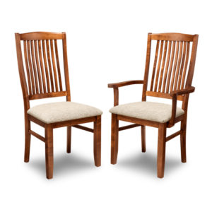 solid wood traditional slat back glen garry dining chair with arm chair option