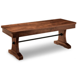 canadian made rustic wood glen garry trestle base wood bench