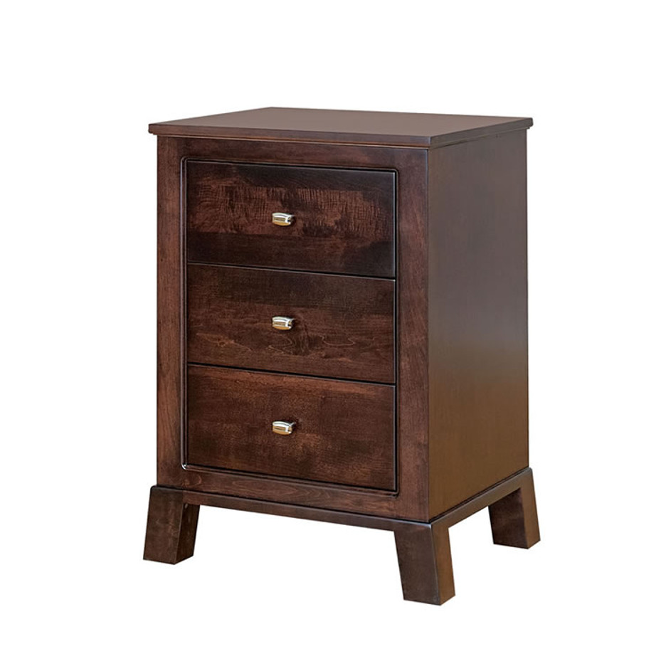 canadian made hand crafted kitsilano night stand with 3 drawers