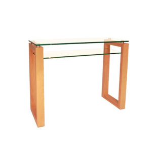 modern wood frame bill sofa table with glass top