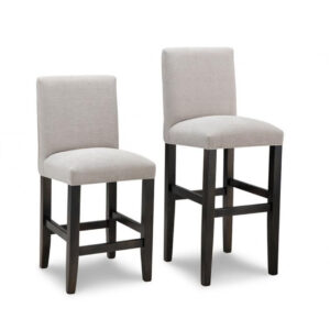 solid wood Kenova parsons stool with fabric seat and back