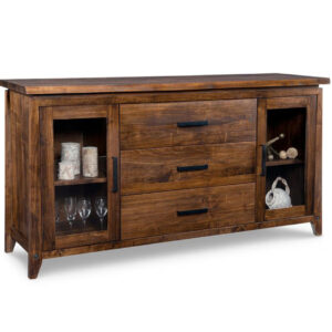 hand crafted in canada pemberton display sideboad with glass doors