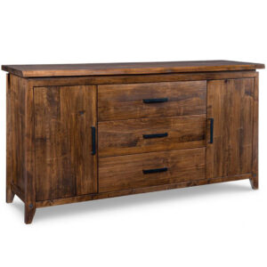 solid wood pemberton sideboard in rustic maple finish