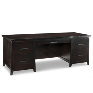 solid wood pemberton live edge executive desk with file drawers