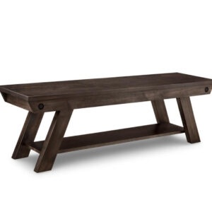 solid rustic wood algoma bench with wood seat for dining table