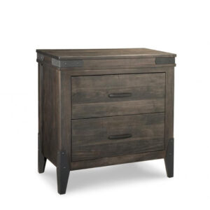 custom made chattanooga file cabinet with 2 filing drawers and metal accents