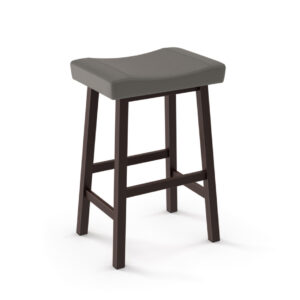 miller saddle stool with leather look fabric seat