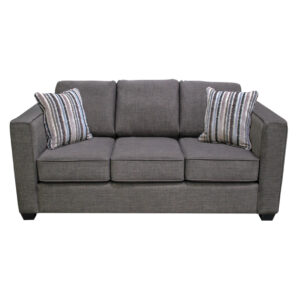 boston sofa from front with high arms and grey fabric