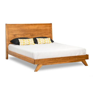 solid wood tribeca bed in rustic light wood finish with custom options