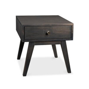 solid rustic wood tribeca end table with drawer