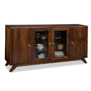 solid rustic wood tribeca large door display sideboard with wood and glass doors