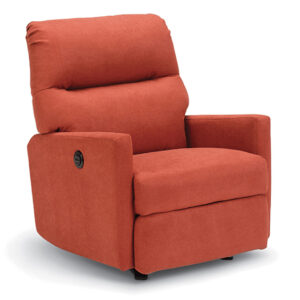 custom fabric covina recliner with power recline in modern red fabric