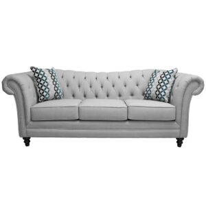 traditional flair sofa with rolled arms and deep tufted custom back
