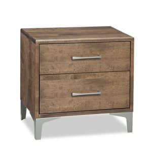 canadian made laguna night stand with drawers and metal legs
