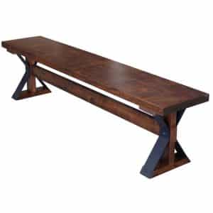rustic industrial Moorhouse Dining Bench with metal accents