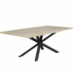 solid wood Norseman Dining Table with metal base