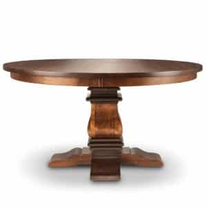 solid maple Spartan Round Table in rich tannery finish