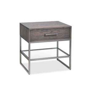Electra Open Night Stand with lower glass shelf