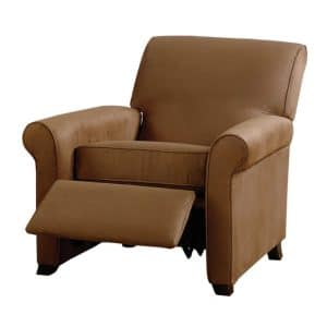 Friday Recliner a traditional recliner with real wood legs giving it an accent chair look and feel by van gogh designs