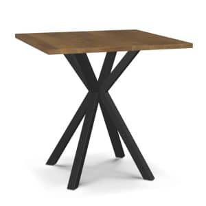 Asterisk Pub Table - Square Wood Top and Metal Base
