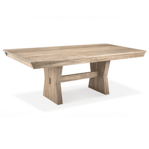 jasper table with modern lines in solid wood and custom finish options