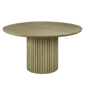 Skoyen Round Table - Solid Wood Furniture with Fluted Pedestal
