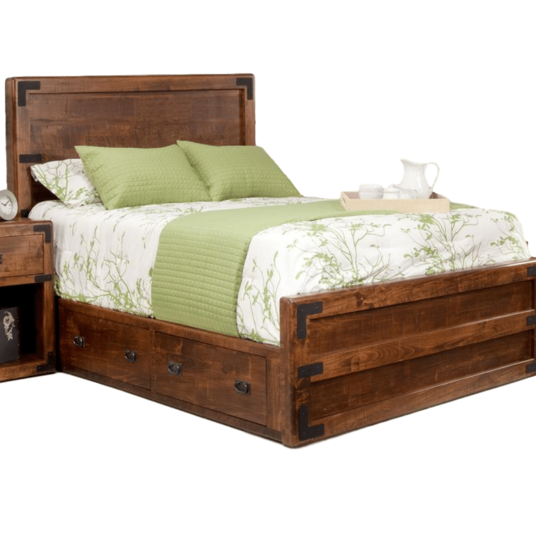 hand crafted canadian made saratoga bed with storage drawers